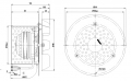 (Bild für) Saugzuggebläse, R2E180 CF91-05 Abluft AC Umwälzgebläse für Abgase Radialventilator