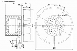 (Obraz dla) Odśrodkowy wentylator wyciągowy R2E210 AB34-05